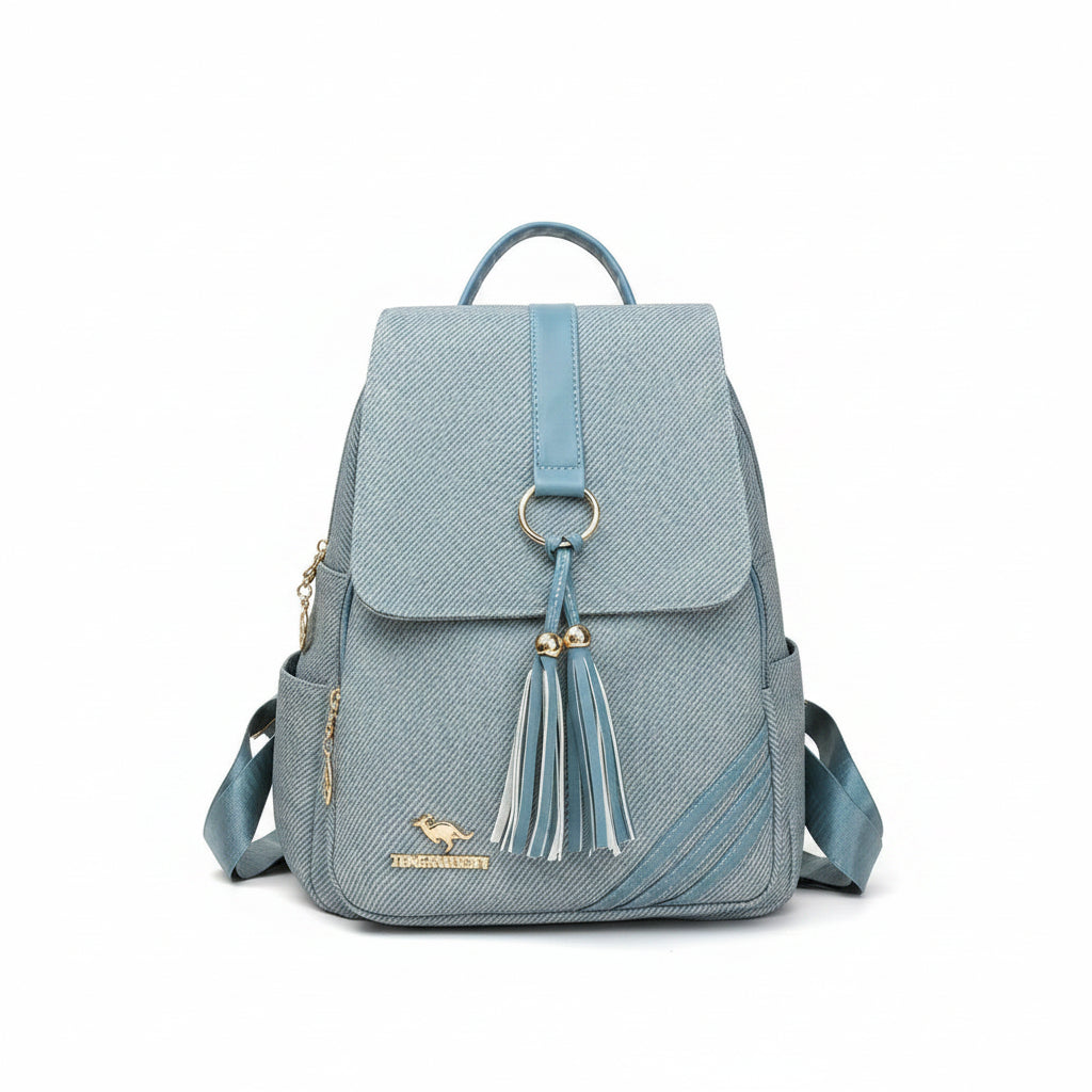 Jingpindaishu Tassel Accent PU Leather Versatile Backpack