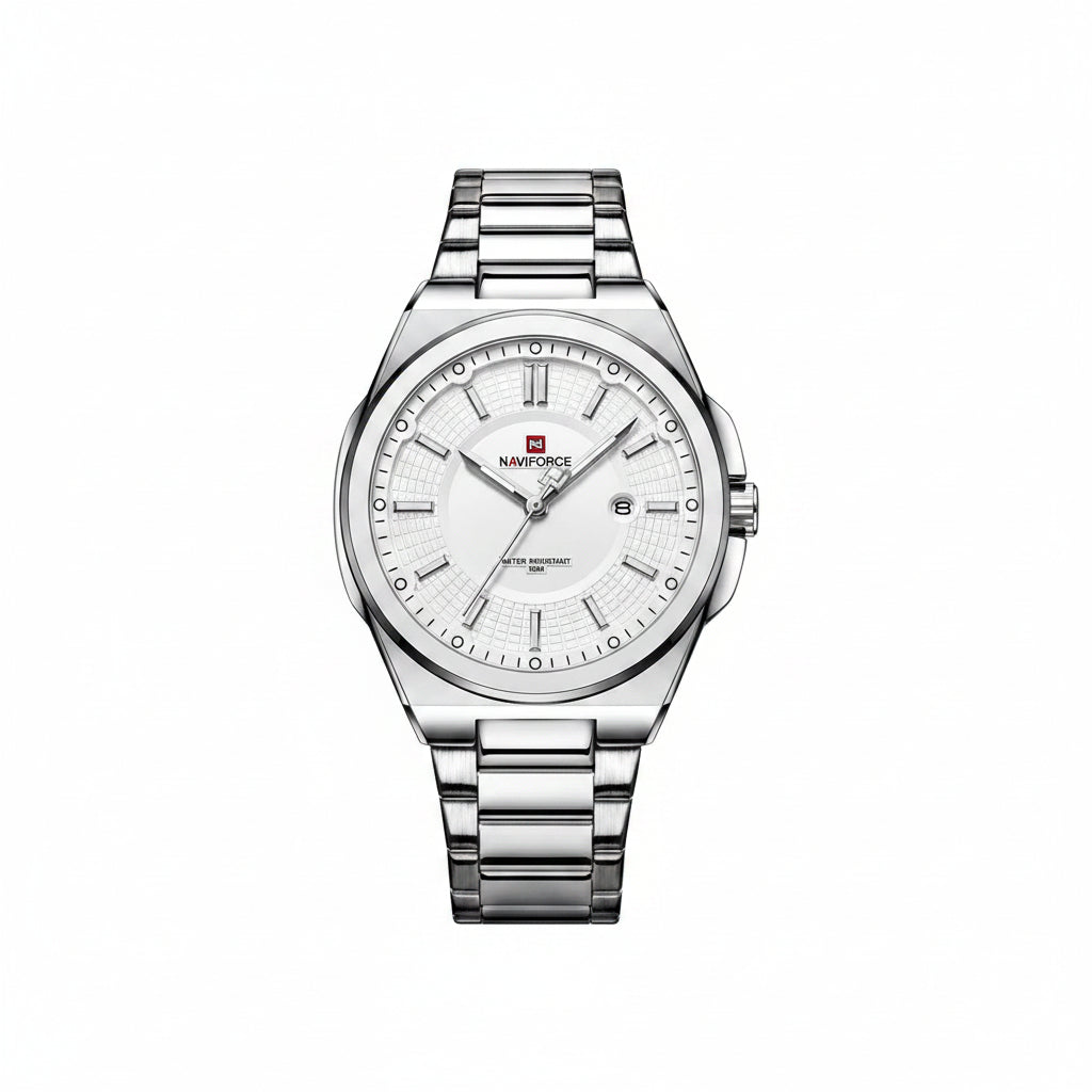 NAVIFORCE Classic Stainless Steel Analog Wristwatch with Date Display