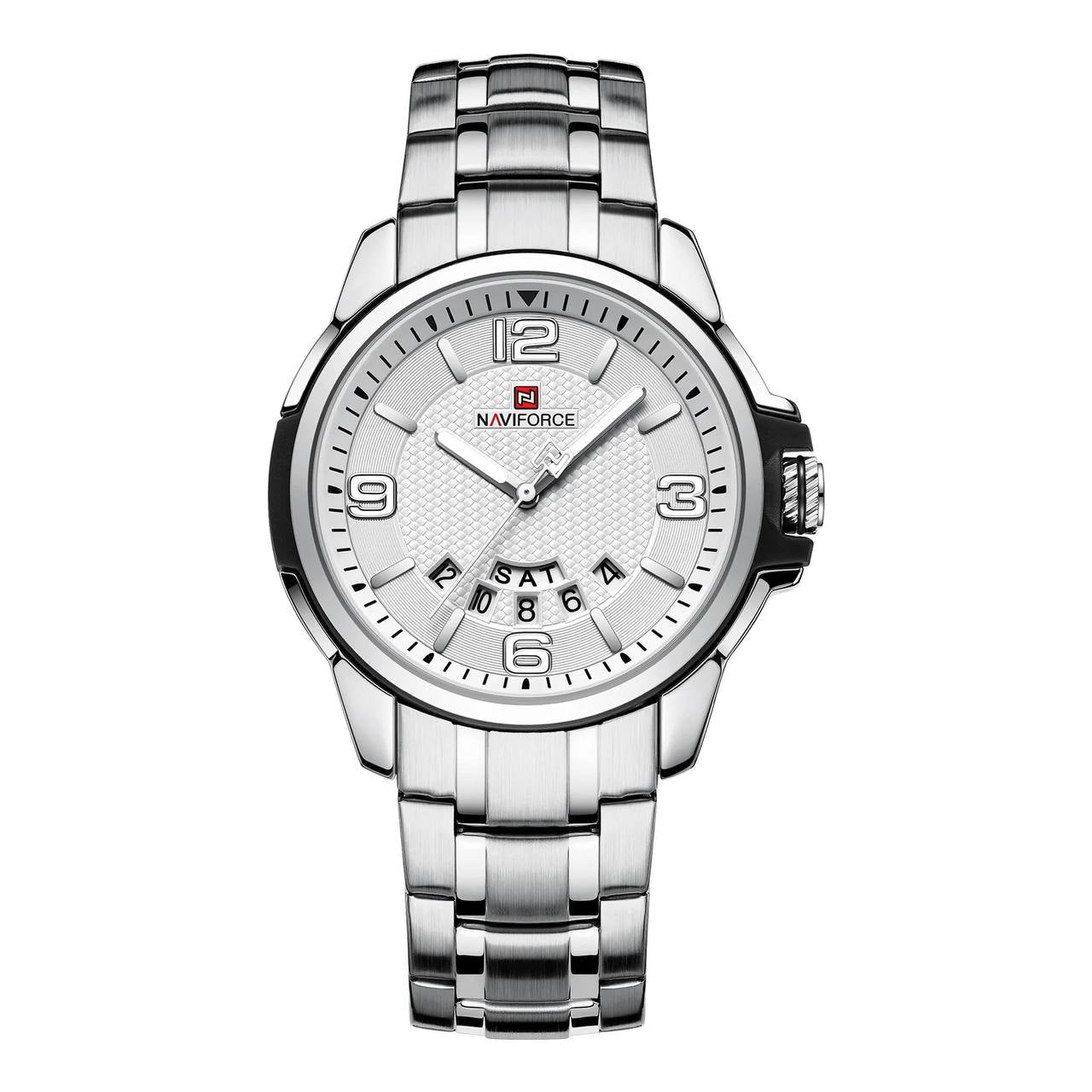 NAVIFORCE Stainless Steel Analog Watch with Textured Dial