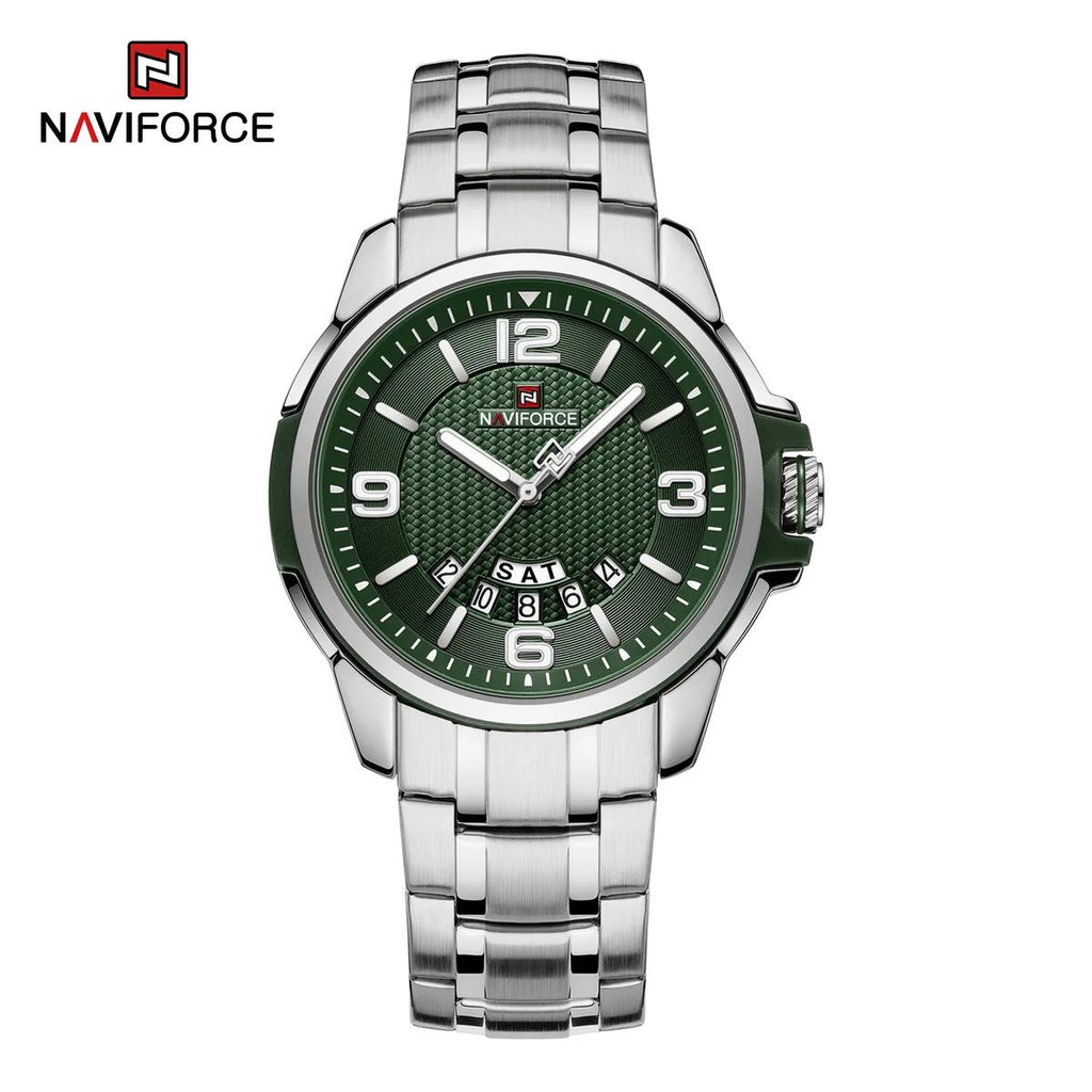 NAVIFORCE Stainless Steel Analog Watch with Textured Dial