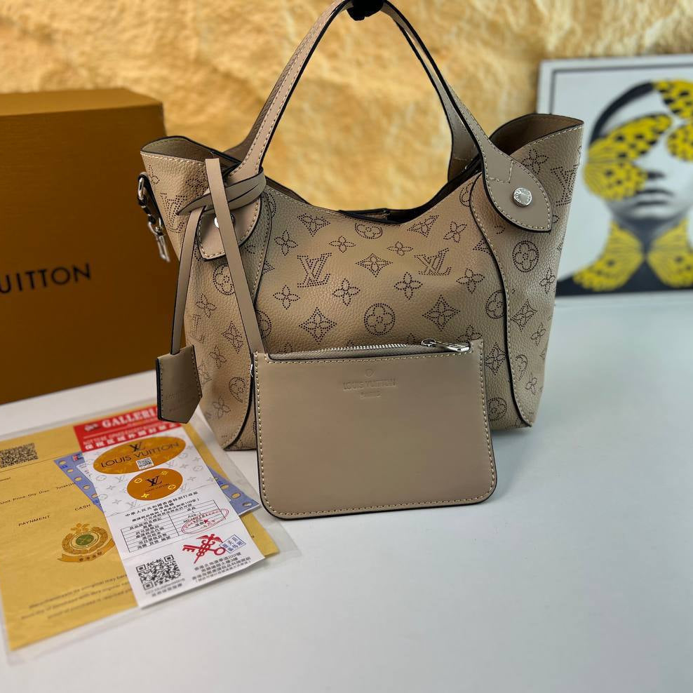 Monogram Pattern Tote Bag with Detachable Pouch