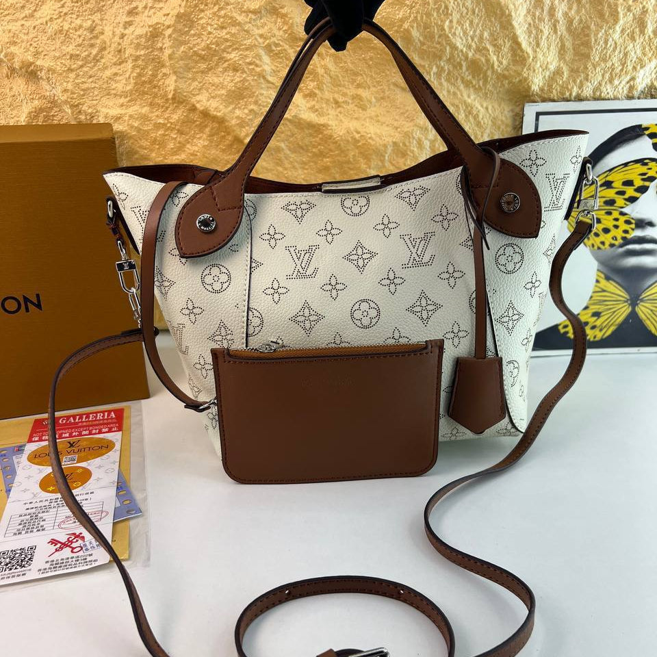 Monogram Pattern Tote Bag with Detachable Pouch