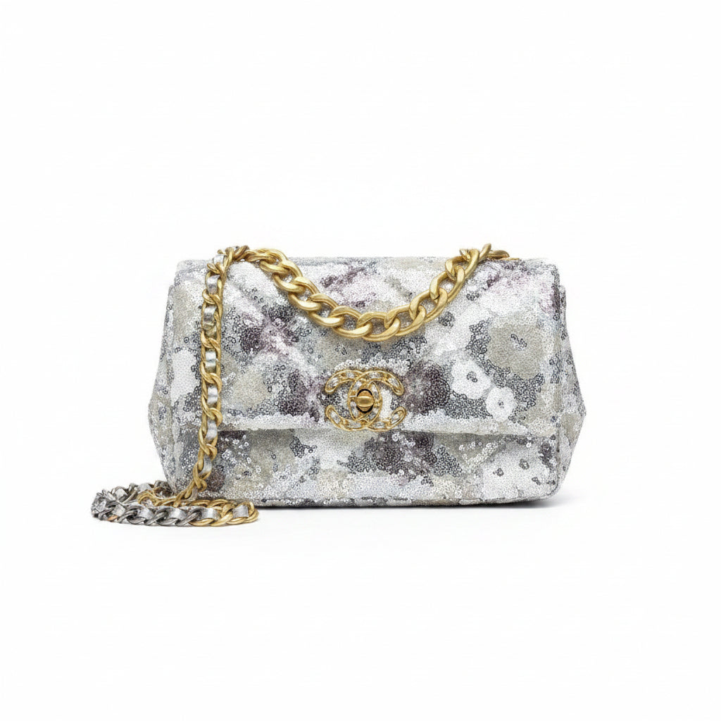 Chanel Multi-Color Sequin Flap Bag with Chain Strap