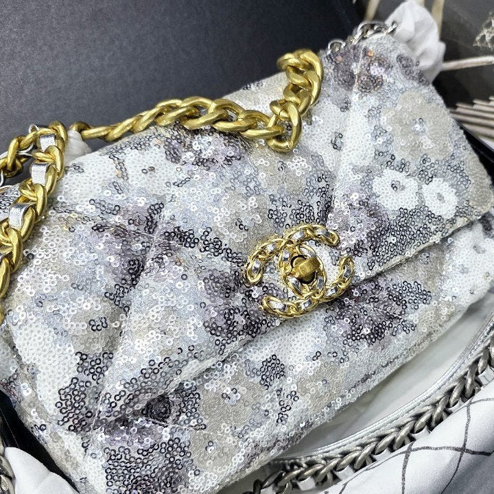 Chanel Multi-Color Sequin Flap Bag with Chain Strap