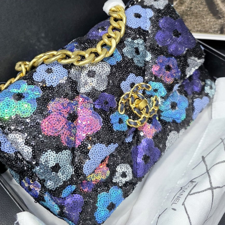 Chanel Multi-Color Sequin Flap Bag with Chain Strap