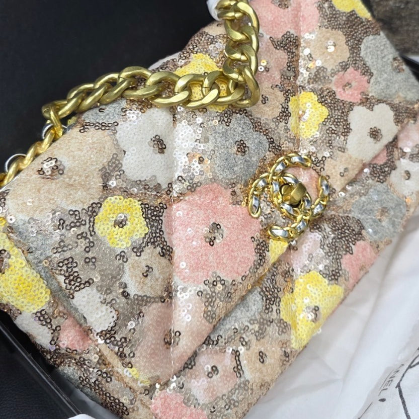 Chanel Multi-Color Sequin Flap Bag with Chain Strap