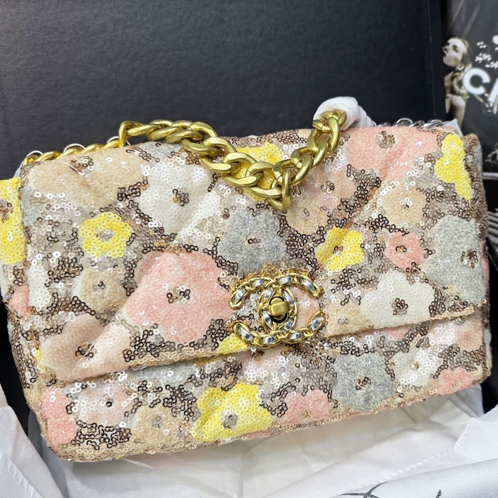 Chanel Multi-Color Sequin Flap Bag with Chain Strap
