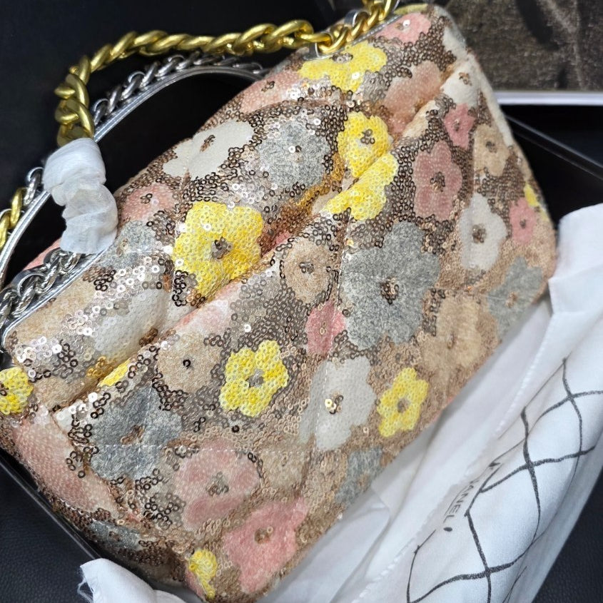 Chanel Multi-Color Sequin Flap Bag with Chain Strap