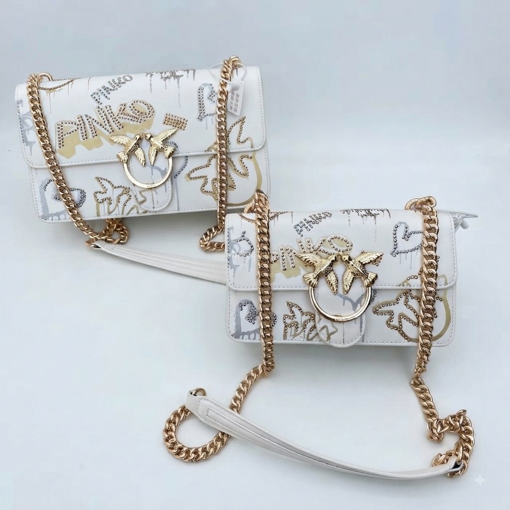 Pinko Mirror Large Graffiti Chain Bag