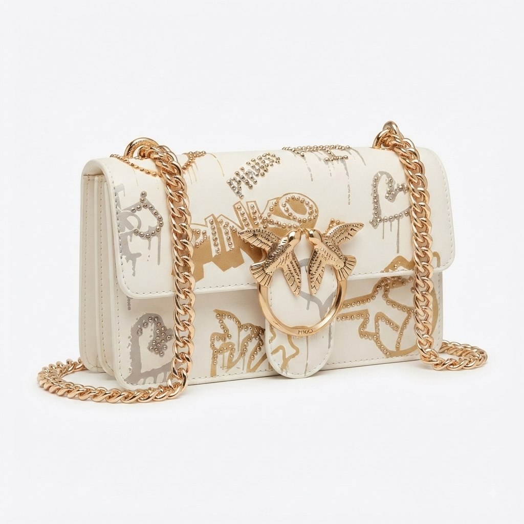 Pinko Mirror Large Graffiti Chain Bag