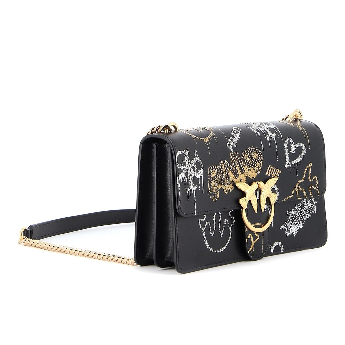 Pinko Mirror Large Graffiti Chain Bag