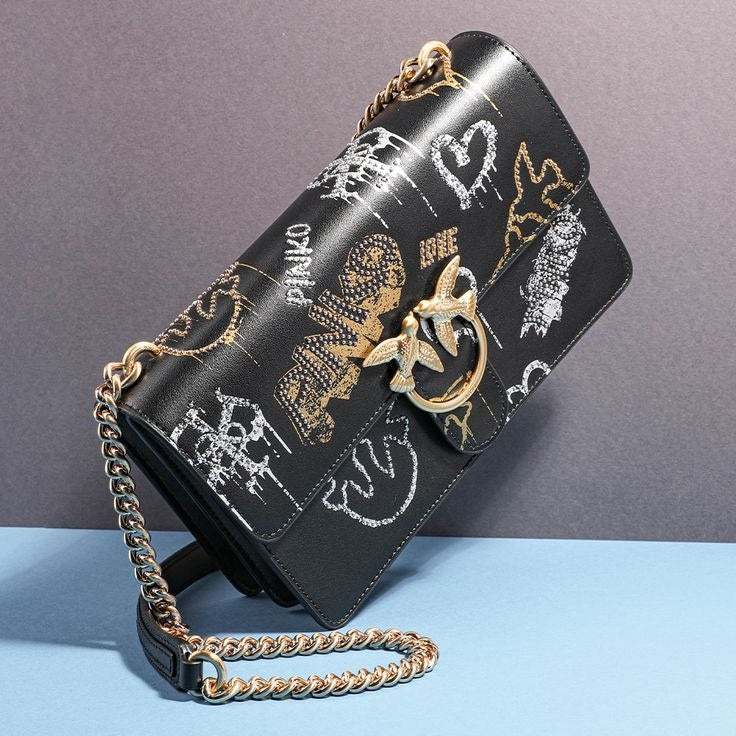 Pinko Mirror Large Graffiti Chain Bag