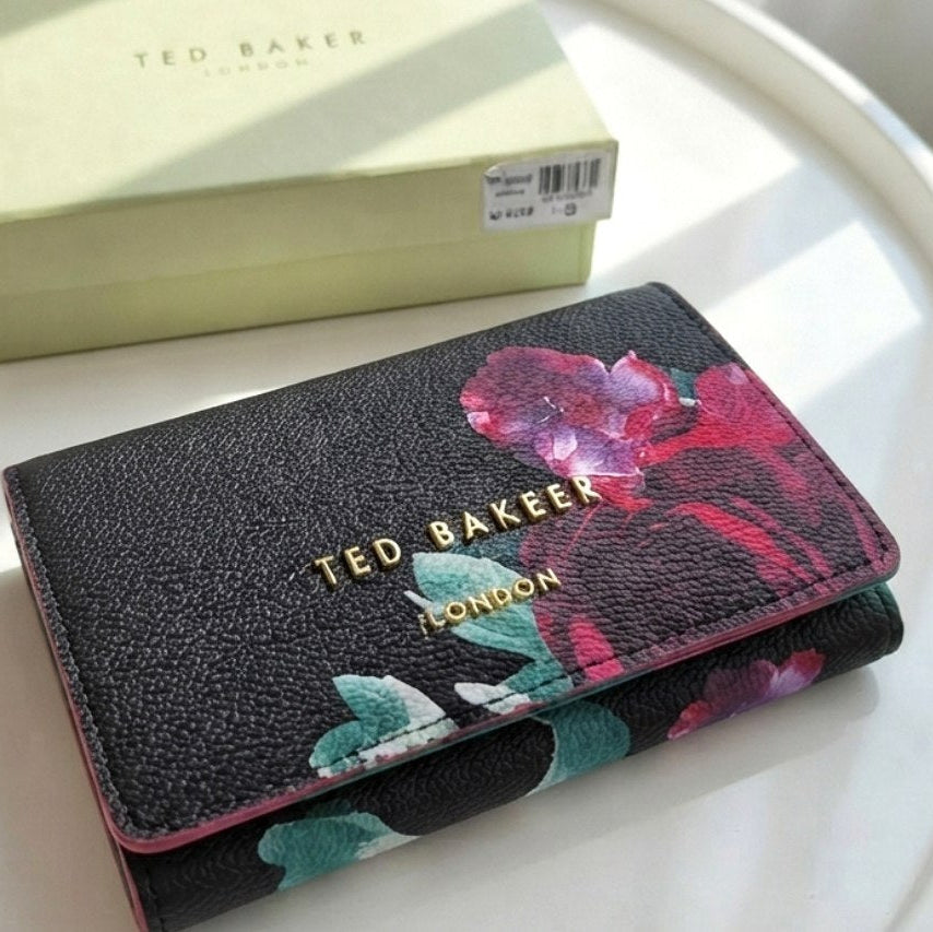 Ted Baker Floral Mirror Wallet in Black