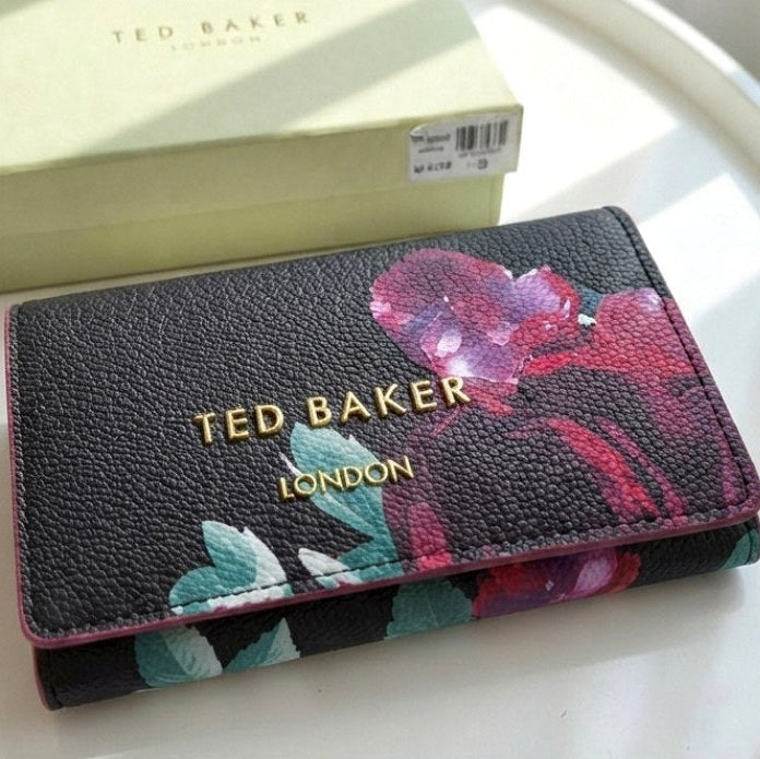 Ted Baker Floral Mirror Wallet in Black