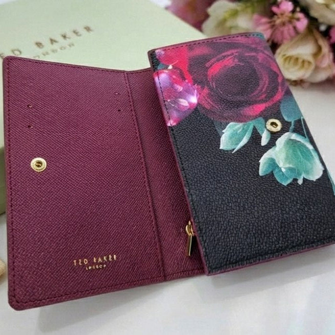 Ted Baker Floral Mirror Wallet in Black