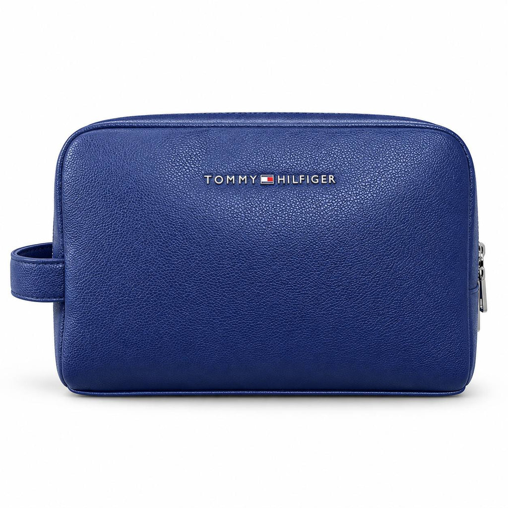 Tommy Hilfiger Textured Blue Pouch with Side Handle