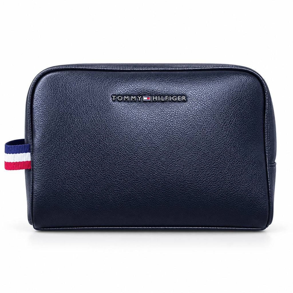 Tommy Hilfiger Textured Blue Pouch with Side Handle