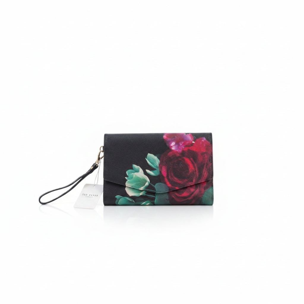 Ted Baker Floral Envelope Clutch Bag in Black Red and Green