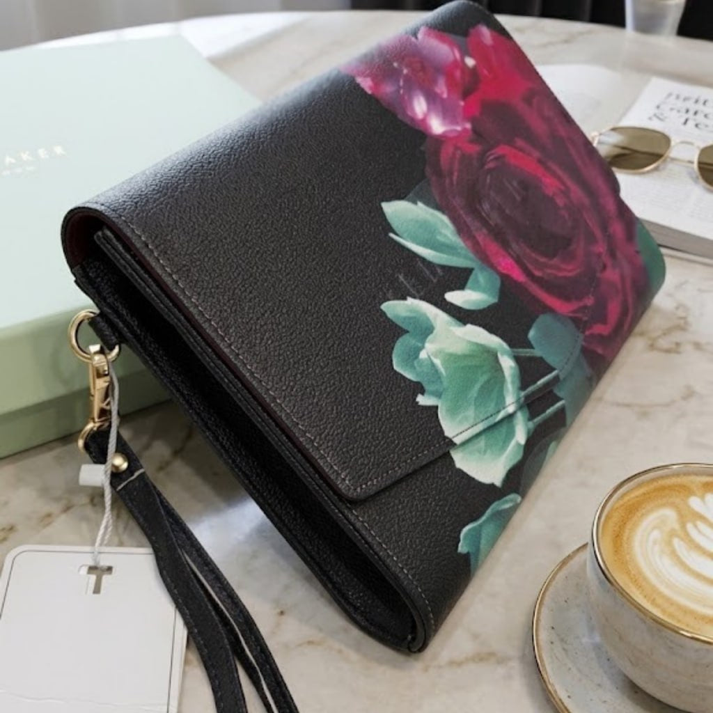 Ted Baker Floral Envelope Clutch Bag in Black Red and Green