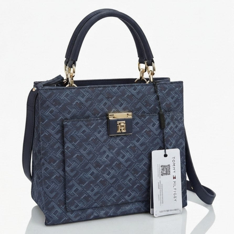Tommy Hilfiger Signature Monogram Structured Handbag