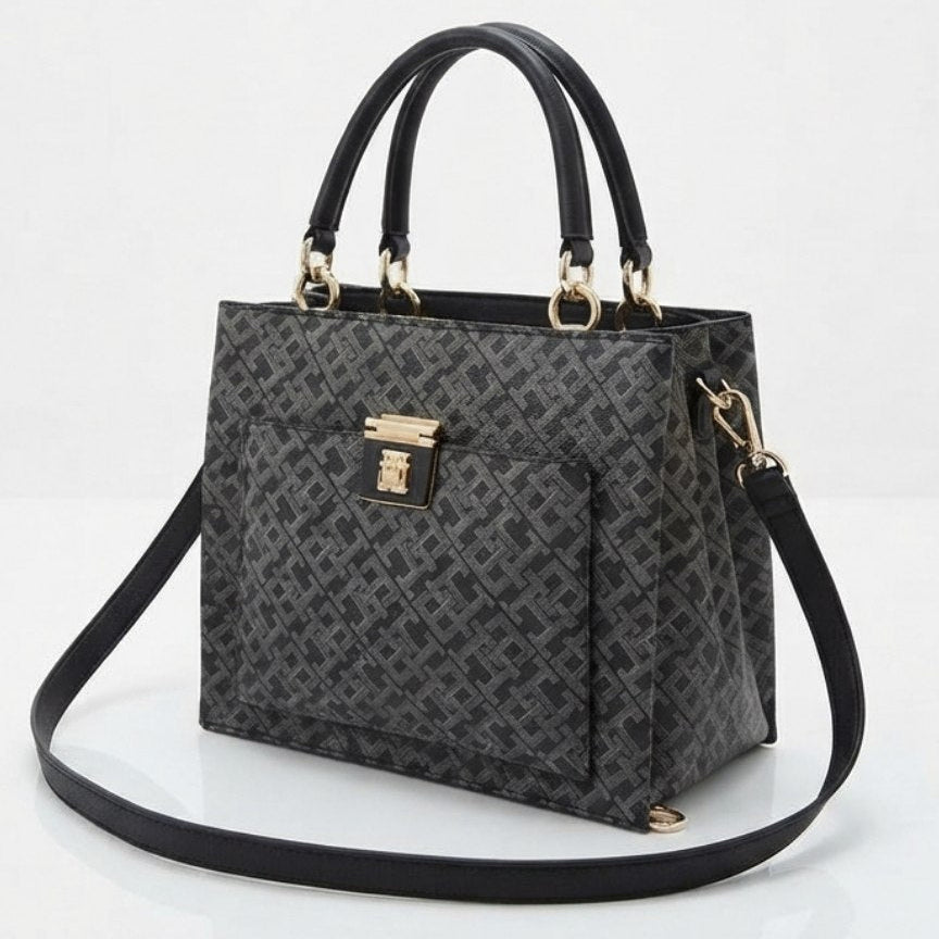 Tommy Hilfiger Signature Monogram Structured Handbag
