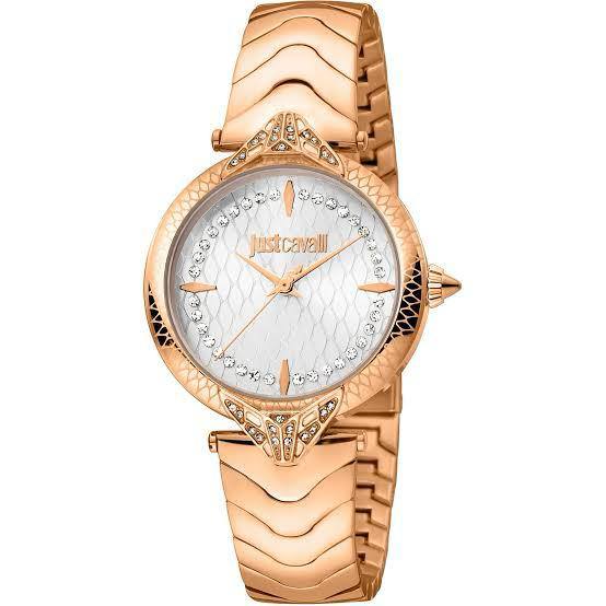 Just Cavalli Emerald Green Crystal Dial Stainless Steel Watch