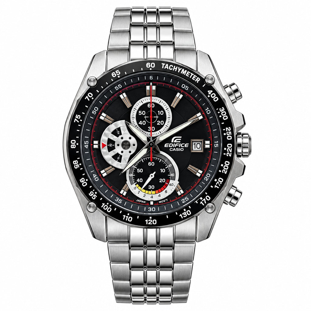 Casio Edifice Stainless Steel Chronograph Watch with Tachymeter