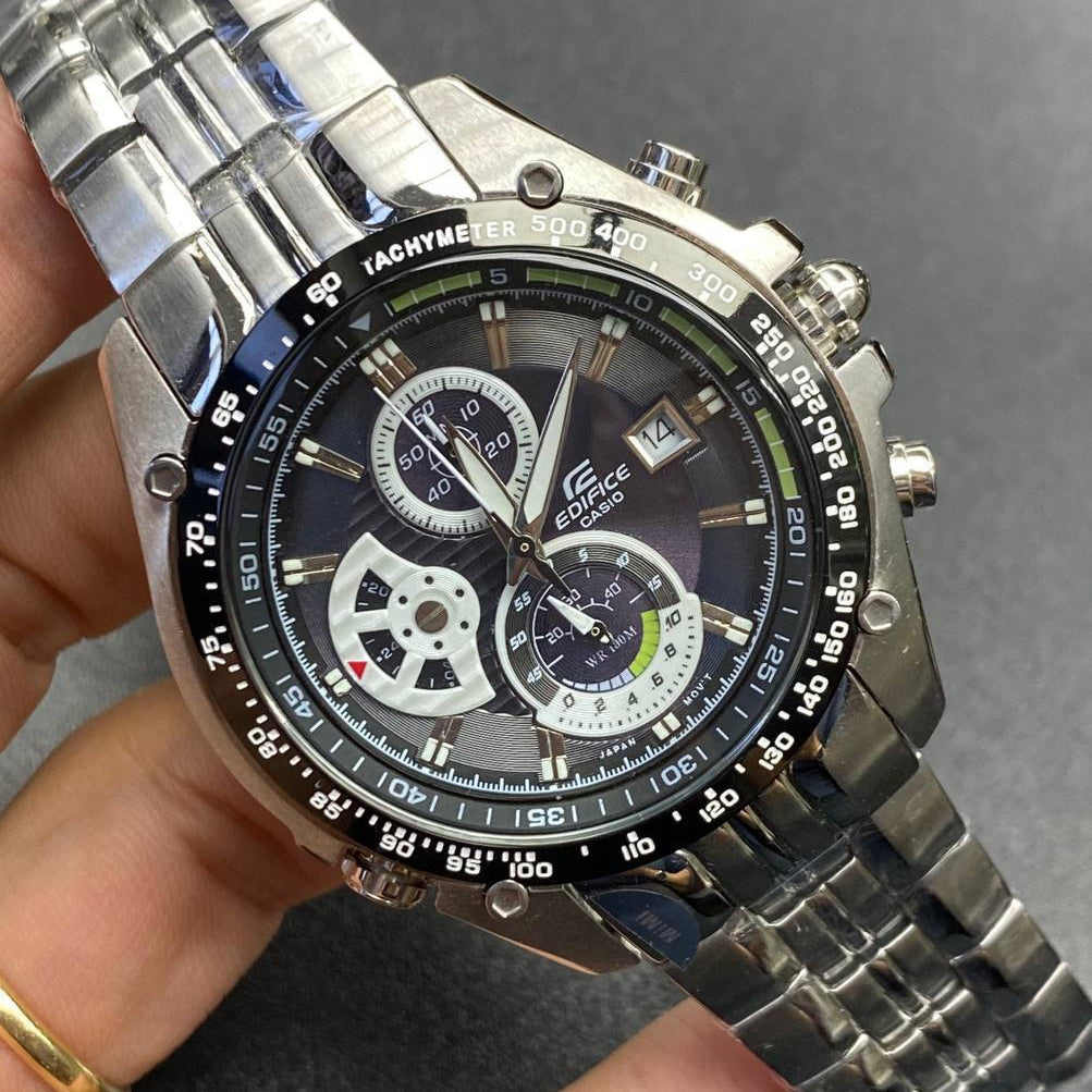 Casio Edifice Stainless Steel Chronograph Watch with Tachymeter