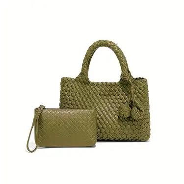 Artisan Woven Knot Detail Handbag with Pouch
