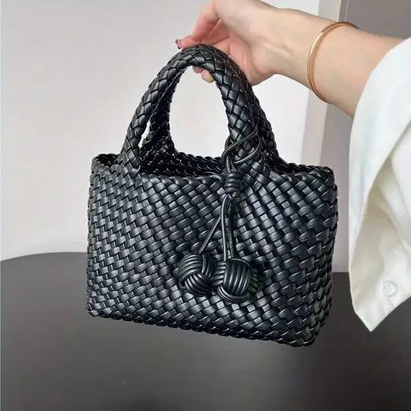 Artisan Woven Knot Detail Handbag with Pouch