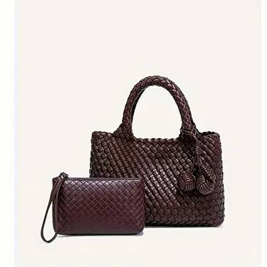 Artisan Woven Knot Detail Handbag with Pouch