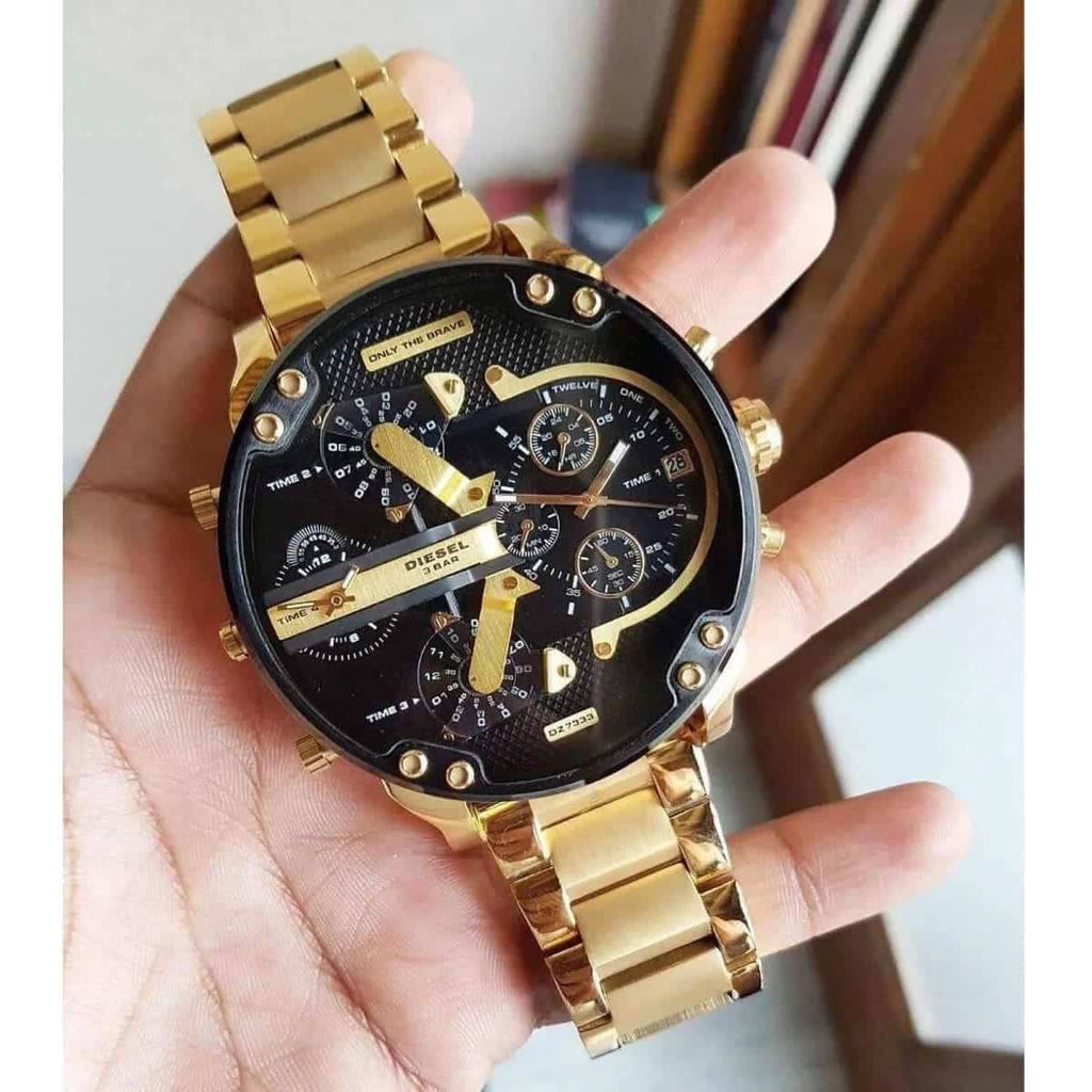 Diesel DZ7333 Multi Time Zone Gold Tone Stainless Steel Watch