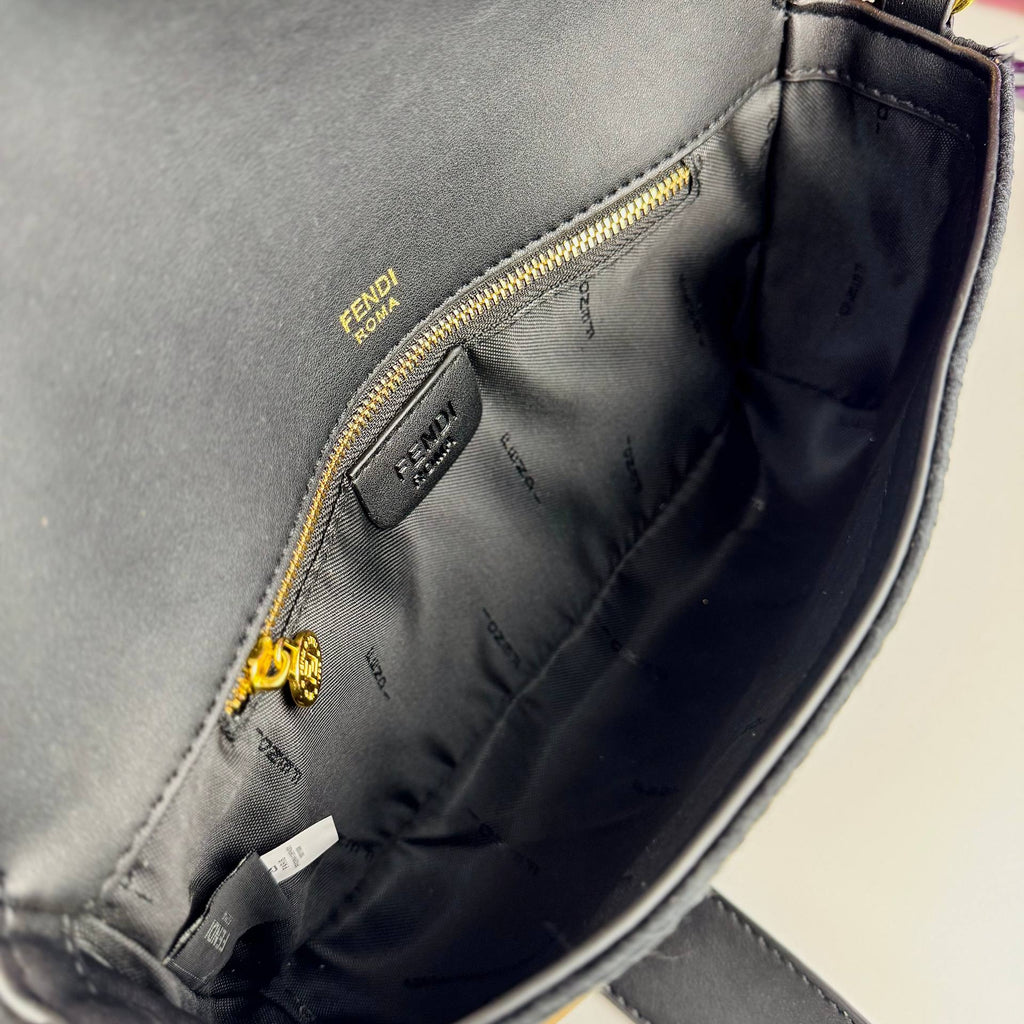 Fendi Zucca Monogram Baguette Bag with Gold Hardware 👜✨🤎