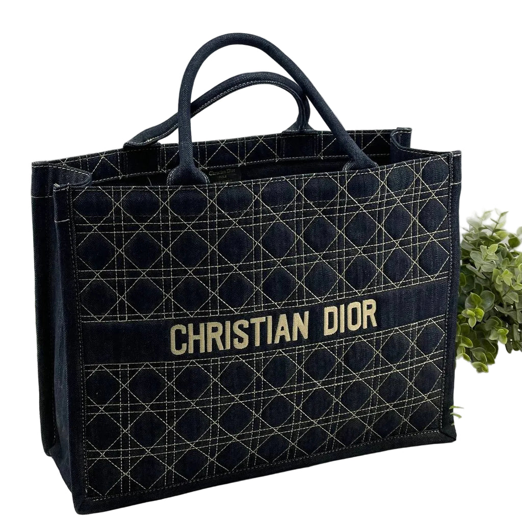 Christian Dior Book Tote in Blue Cannage Denim 👜✨🧵