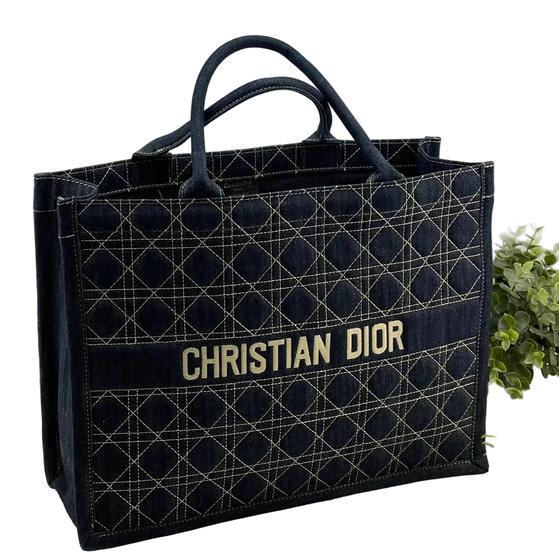 Christian Dior Book Tote in Blue Cannage Denim 👜✨🧵