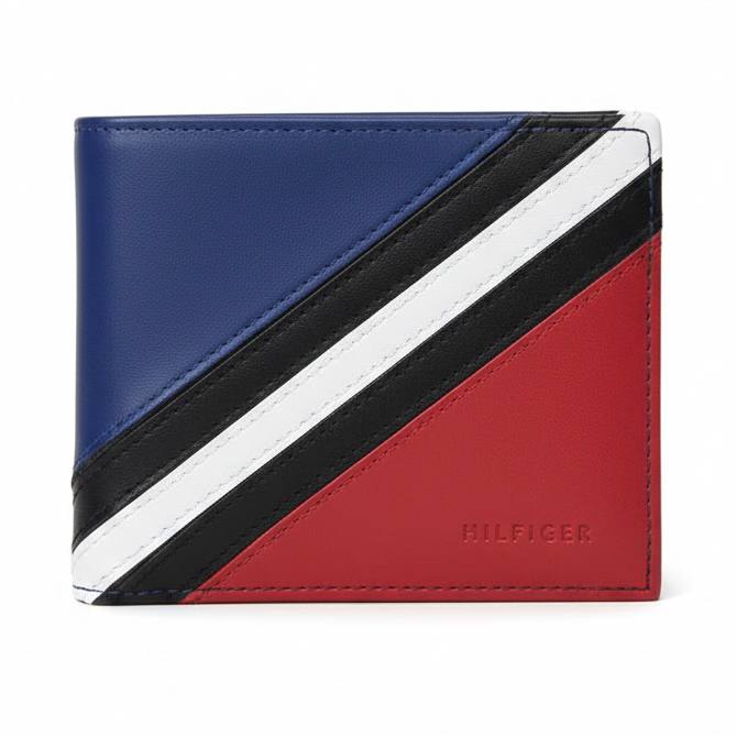 Tommy Hilfiger Men's Diagonal Stripe Bifold Wallet 💳👔🏙️