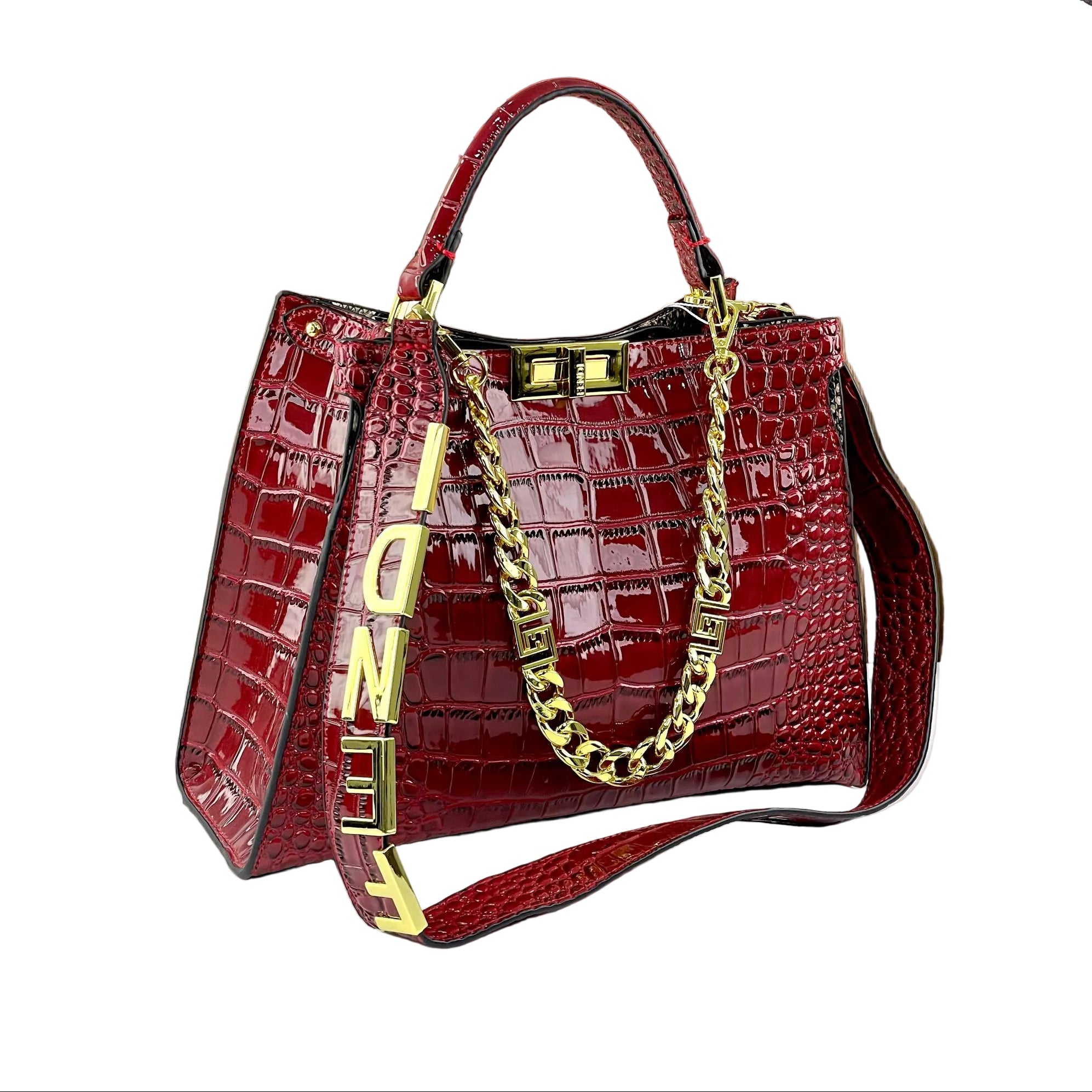 Fendi Red & Black Bag 👜 Chic Designer Tote