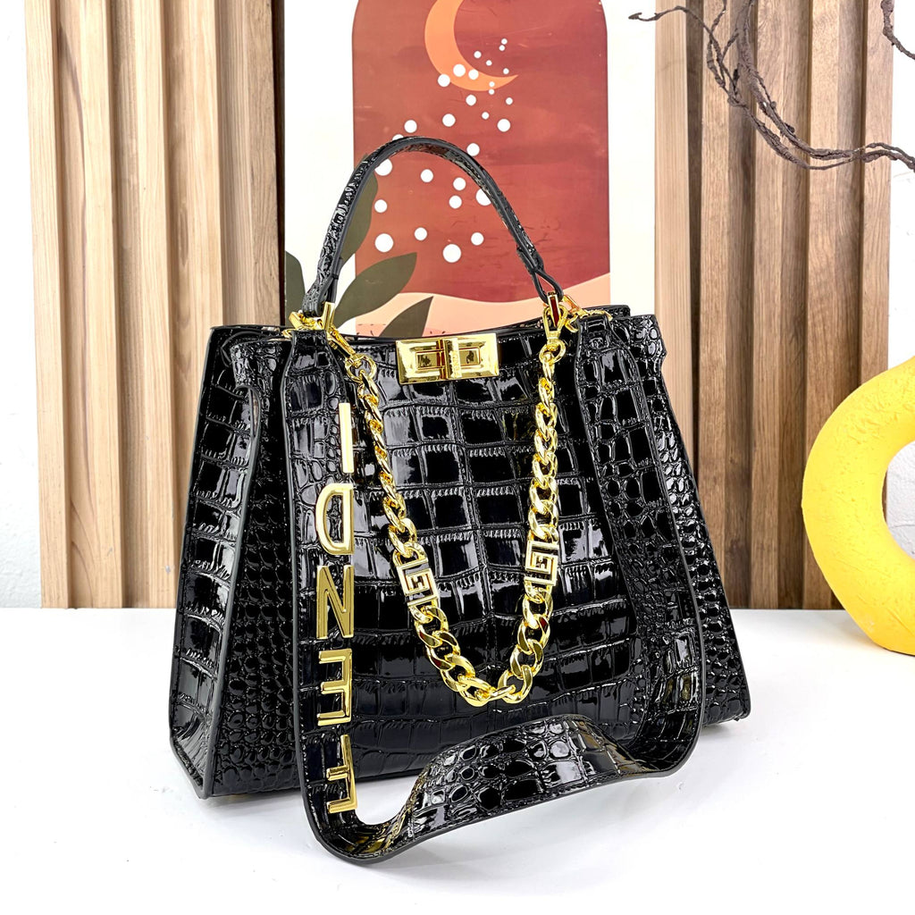 Fendi Red & Black Bag 👜 Chic Designer Tote