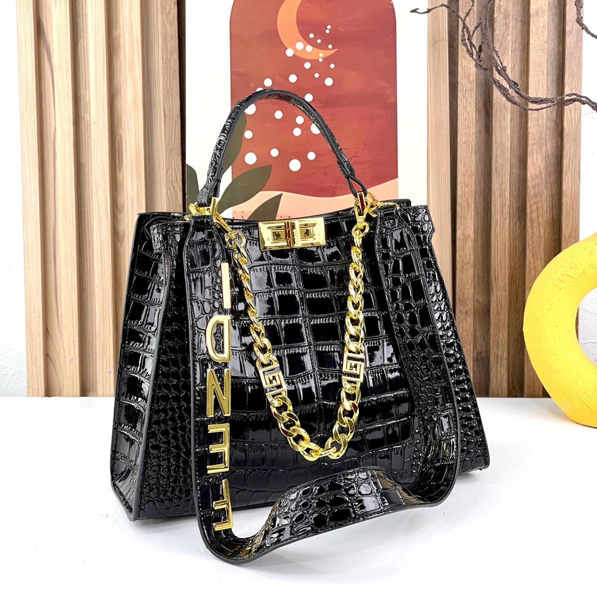 Fendi Red & Black Bag 👜 Chic Designer Tote