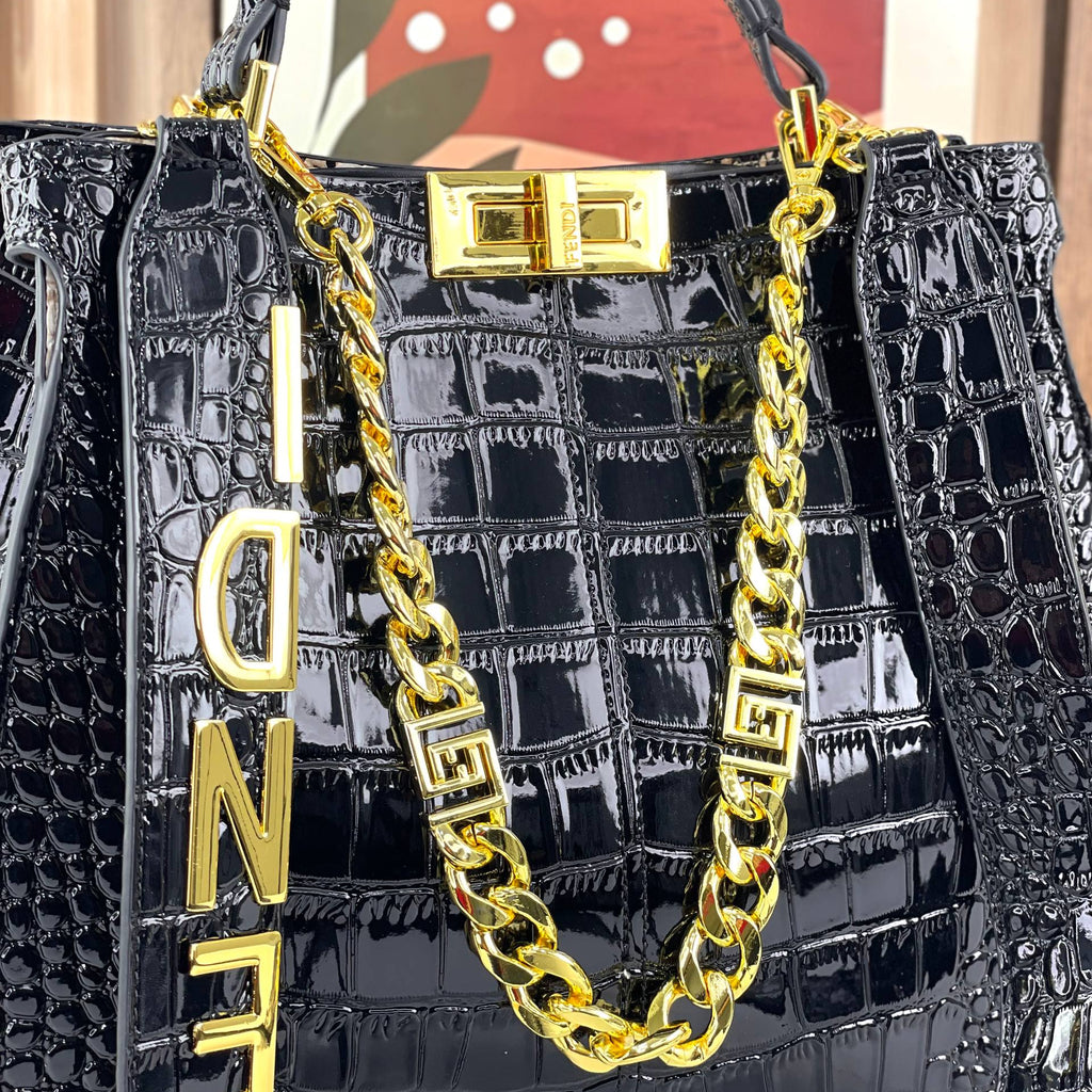 Fendi Red & Black Bag 👜 Chic Designer Tote