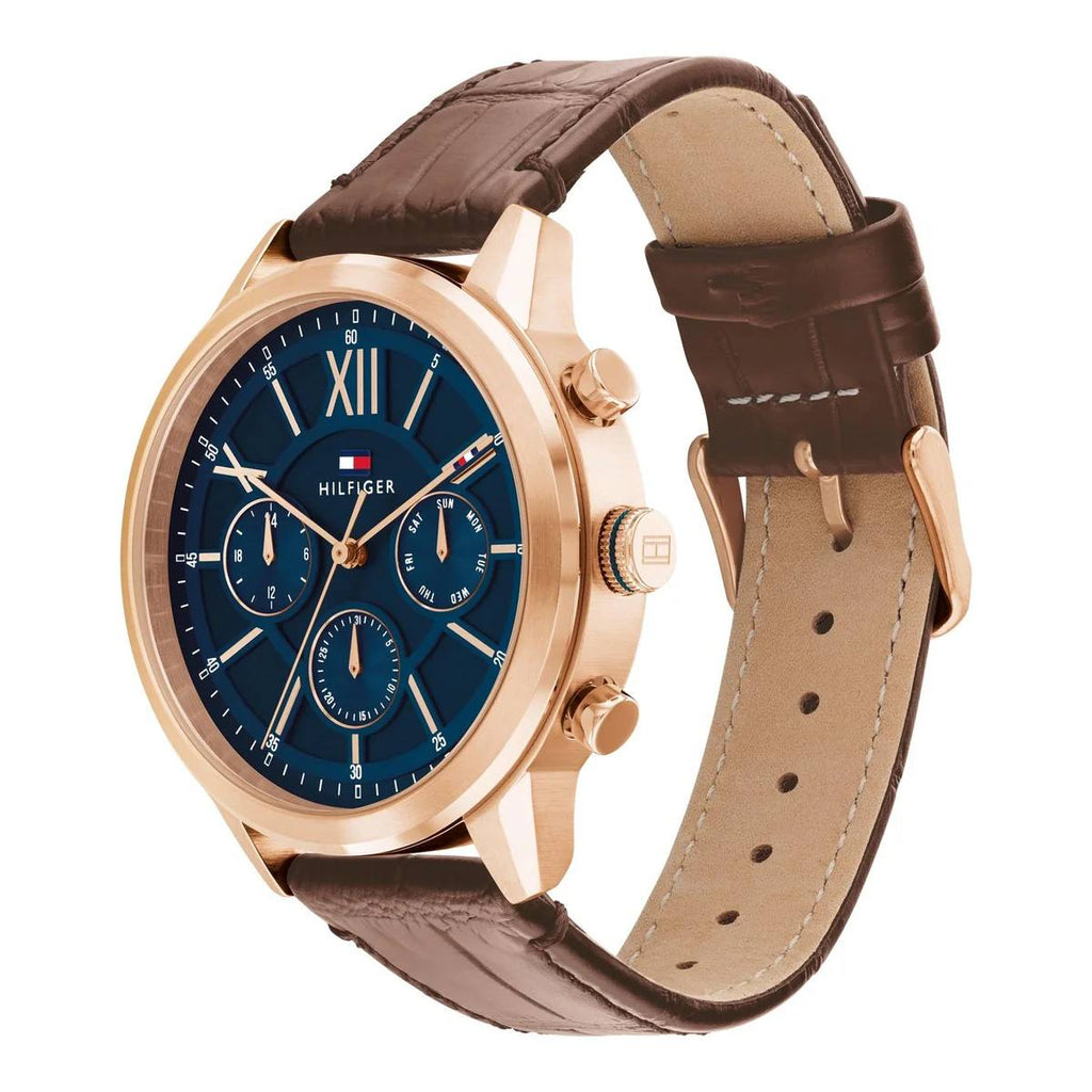Tommy Hilfiger Blue Leather & Rose Gold Watch ⌚💙✨