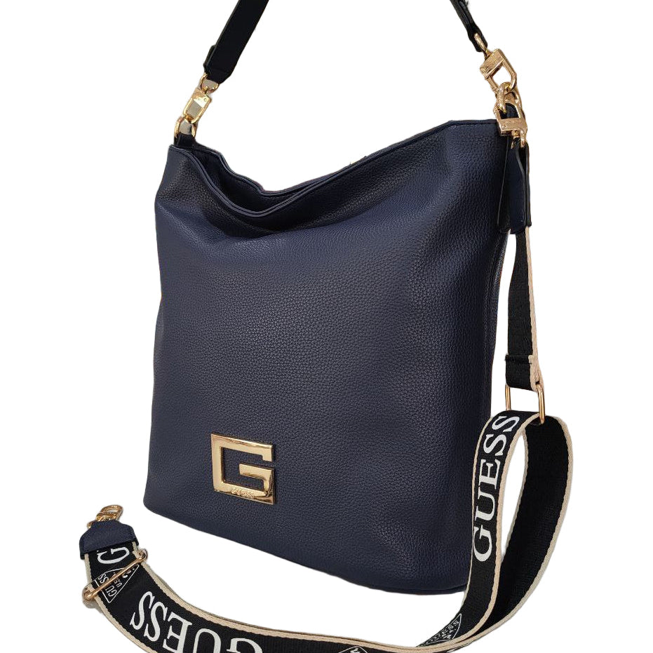 💙 GUESS Hobo Shoulder Bag with Logo Web Strap ✨