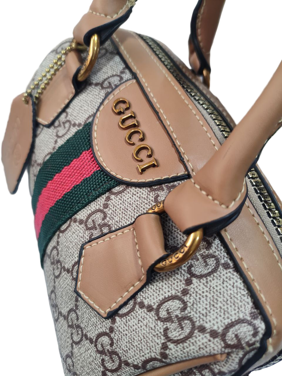 👜 Gucci Ophidia GG Mini Boston Bag with Web Stripe 💚❤️