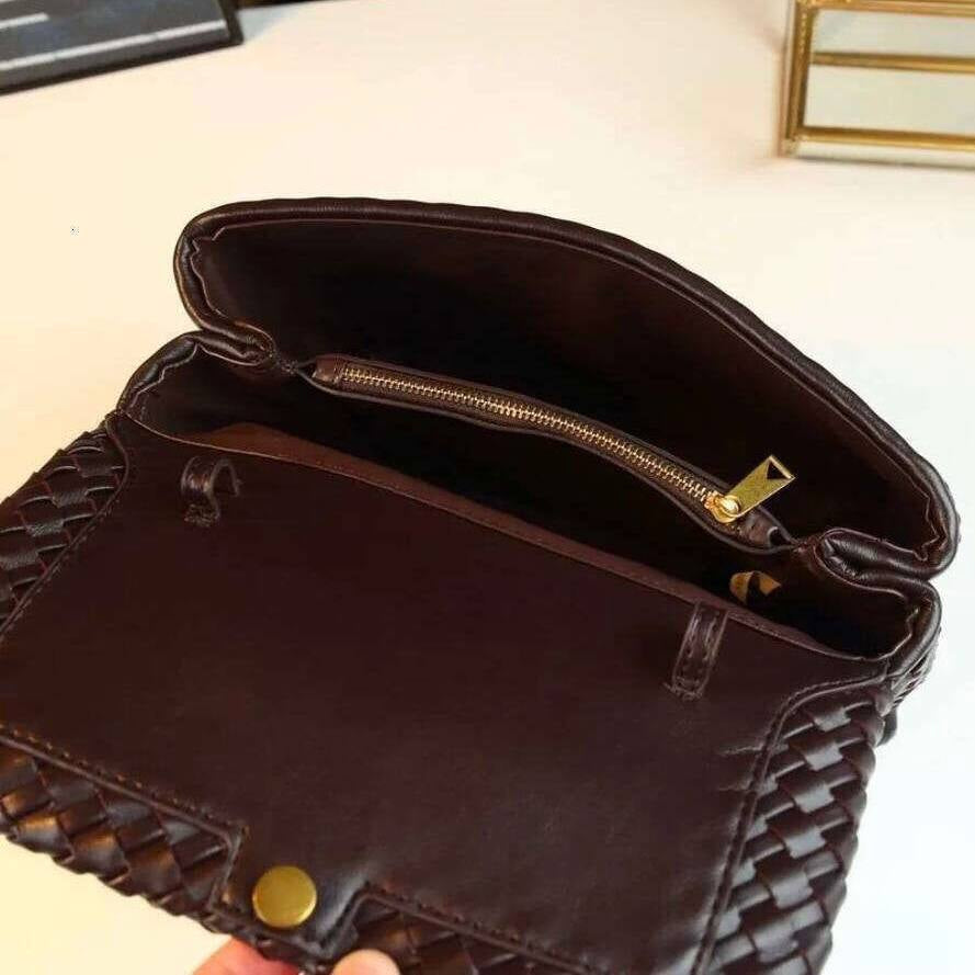 Sophisticated Woven Leather Top-Handle Handbag 👜✨💼