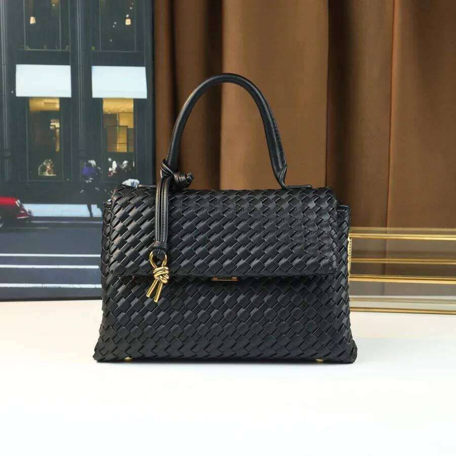 Sophisticated Woven Leather Top-Handle Handbag 👜✨💼