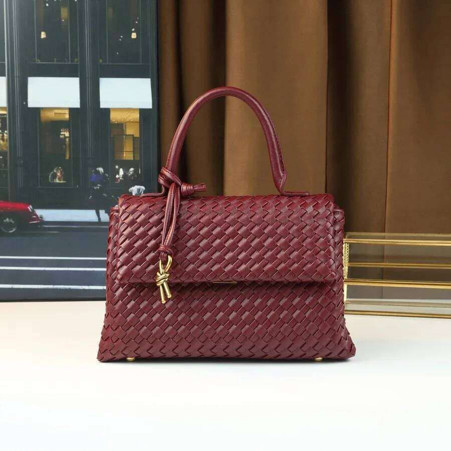 Sophisticated Woven Leather Top-Handle Handbag 👜✨💼