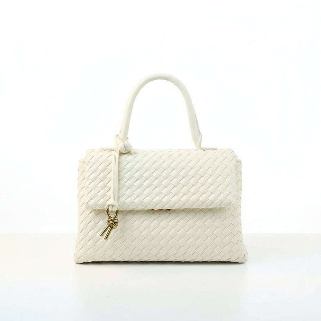 Sophisticated Woven Leather Top-Handle Handbag 👜✨💼