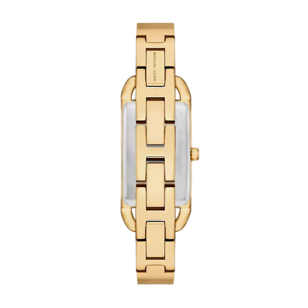 Michael Kors Women's Gold-Tone Rectangle MK Logo Pave Bracelet Watch 💛💎👑