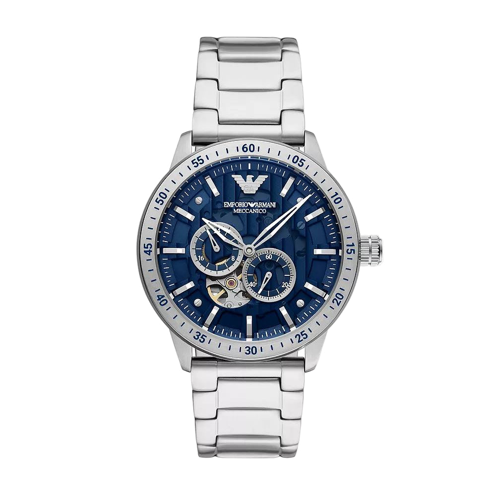 Emporio Armani Meccanico Men's Automatic Blue Skeleton Dial Watch 💙⚙️🦅