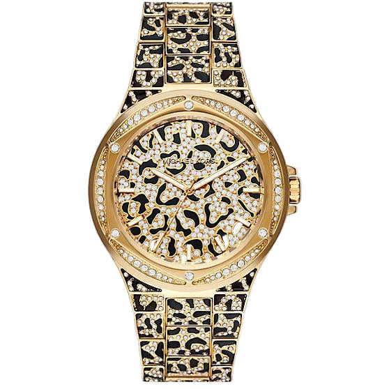 Michael Kors Women's Runway Gold-Tone Leopard Crystal Pave Watch 🐆💎👑